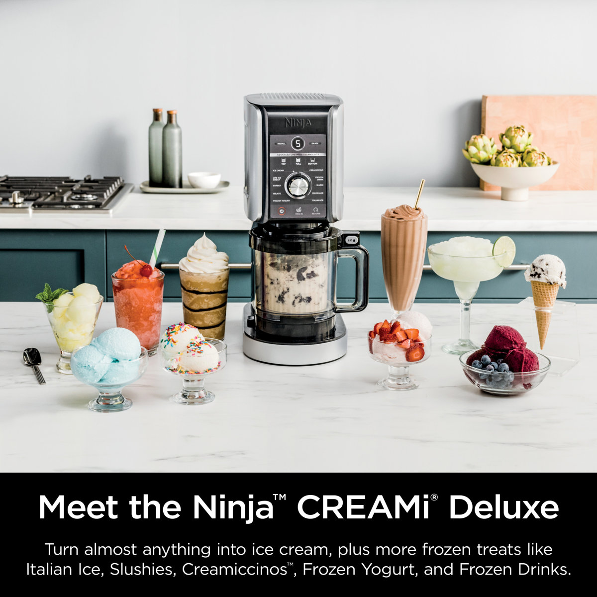 Ninja CREAMi Deluxe 11-in-1 Ice Cream & Frozen Treat Maker for Ice Cream, Sorbet, Milkshakes, Frozen Yogurt, & More, 11 Programs, XL Capacity